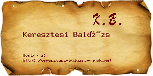 Keresztesi Balázs névjegykártya