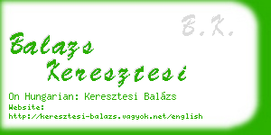 balazs keresztesi business card